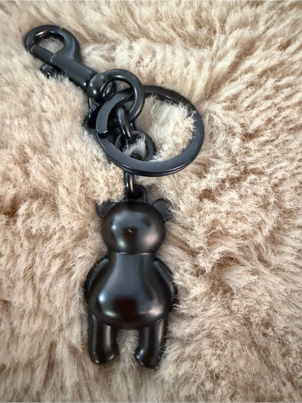 NWOT Coach Metallic Skeleton Teddy Bear Key Charm